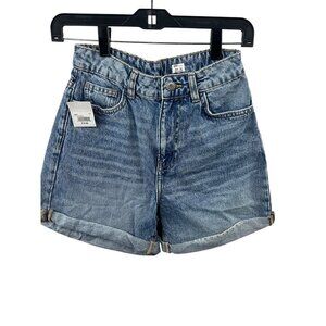 NYC Trends Womens Denim Shorts Size 26 Blue Casual Summer Roll-Up Hem Normcore